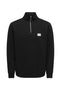 Front image of Dawson half zip sweatshirt in black, by brand Only