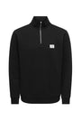 Image of DAWSON HALF ZIP SWEATSHIRT in black, by brand ONLY