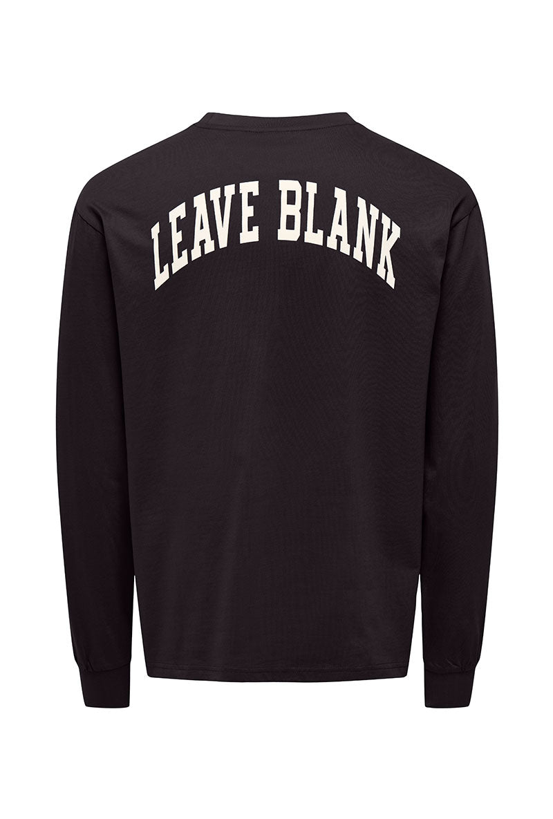 Back image of Fred life ls varsity tee in black, by brand Only and sons