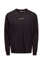Front image of Fred life ls varsity tee in black, by brand Only and sons