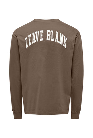 Back image of the Fred life ls varsity tee in brown, by brand Only and sons