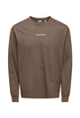 Image of FRED LIFE LS VARSITY TEE in brown, by brand ONLY AND SONS