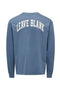 Back image of the Fred life ls varsity tee in indigo, by brand Only and sons