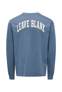 Back image of the Fred life ls varsity tee in indigo, by brand Only and sons