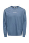 Front image of Fred life ls varsity tee in indigo, by brand Only and sons