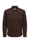Front image of Reid ls regular shirt in brown, by brand Only and sons