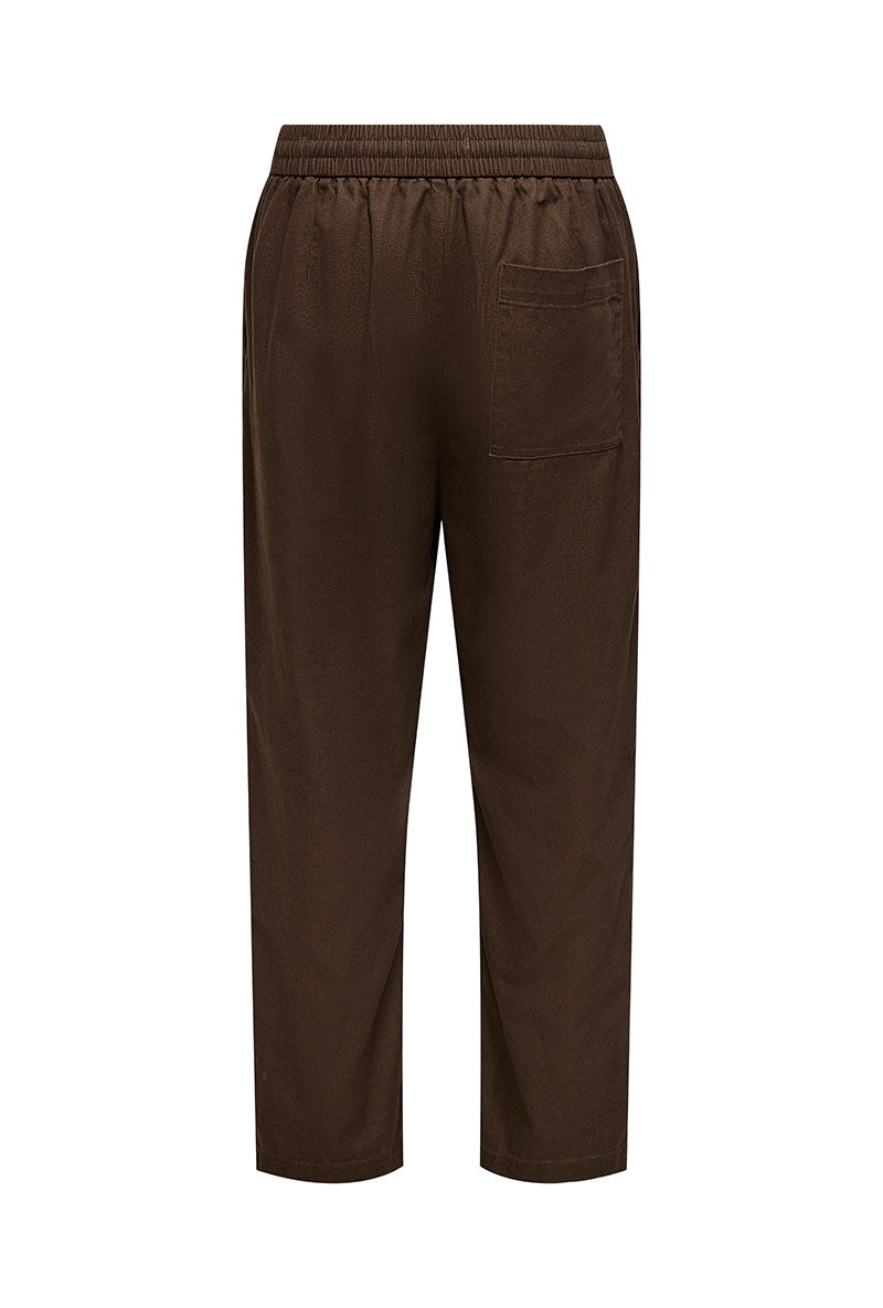 Back image of Toby tap loose twill corby pants in brown, by brand Only and sons