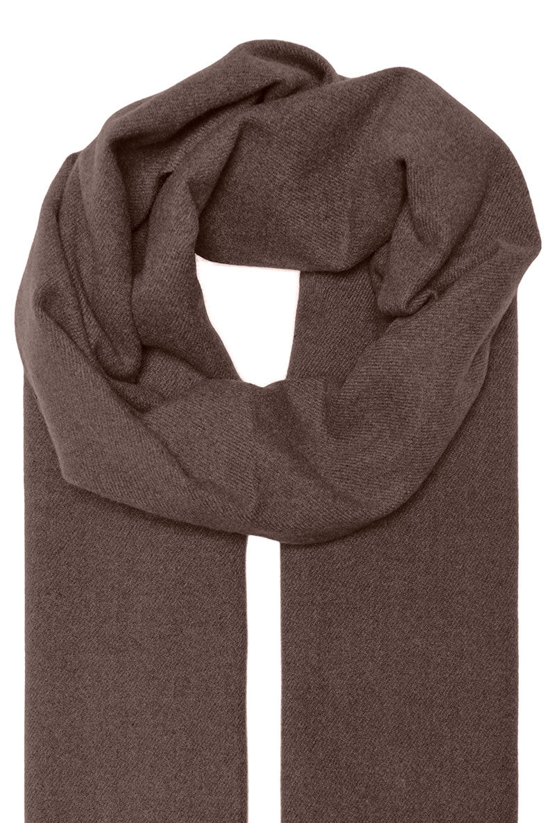 Front image of Astrid soft woven fringe scarf in brown, by brand Only