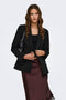 Front image of a model wearing Astrid ls sculpture blazer in black, by brand Only
