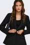 Front image of a model wearing the Astrid ls sculpture blazer in black, by brand Only