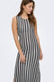 Front image of a model wearing the Bailey s/l zigzag dress in black/white, by brand Only