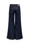 Back image of the California mw wide flair jeans in dark denim, by brand Only