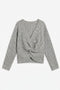 Back image of the Cally knitted knot jumper in grey, by brand Top shop