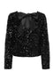 Back image of the Confidence ls sequin bow top in black, by brand Only