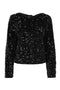 Front image of the Confidence ls sequin bow top in black, by brand Only