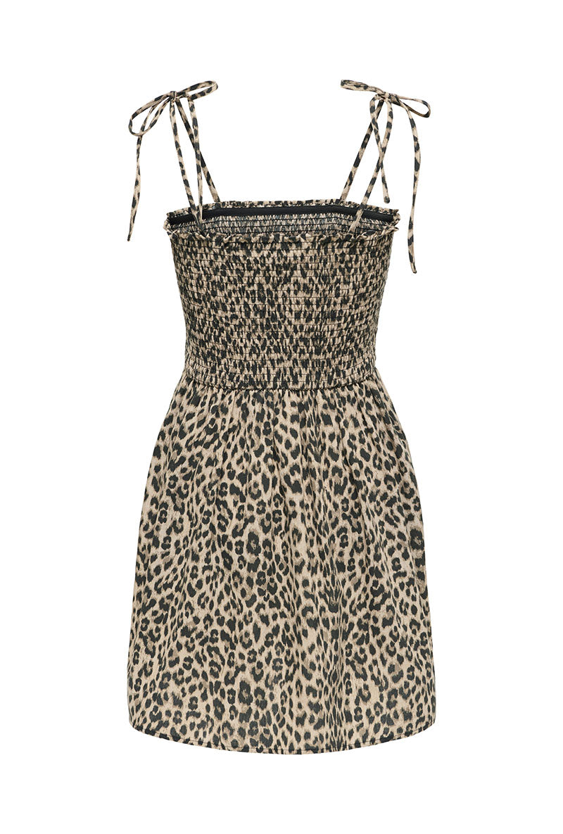 Back image of Emma smock dress in leopard, by brand Only