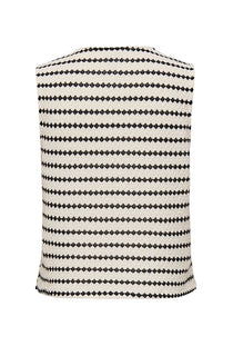Back image of the Eva sl short stripe vest in off white, by brand Only