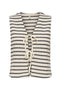 Front image of Eva sl short stripe vest in off white, by brand Only