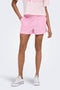 Front image of a model wearing Filucca hw pull up shorts in pink, by brand Only