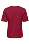 Back image of the Happy ss oneck tee in burgundy, by brand Only