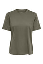 Image of HAPPY SS ONECK TEE in olive, by brand ONLY