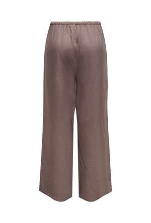 Back image of the Harriet life loose pants in brown, by brand Only
