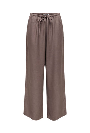 Front image of Harriet life loose pants in brown, by brand Only