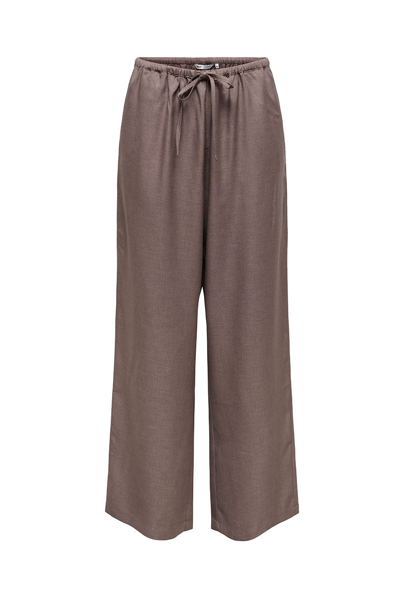 Front image of Harriet life loose pants in brown, by brand Only