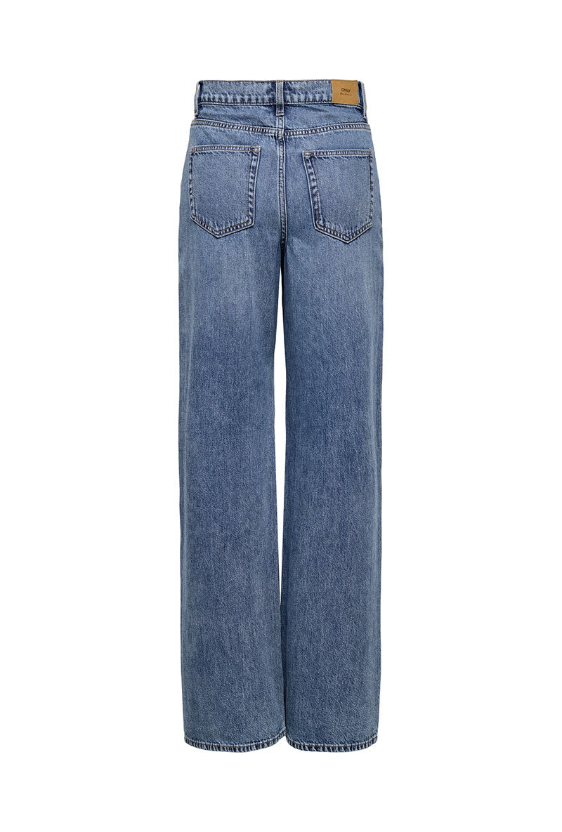 Back image of Hope mw wide jeans in denim, by brand Only