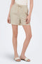 Front image of a model wearing Jdy say hw linen string shorts in oat, by brand Jacqueline de yong