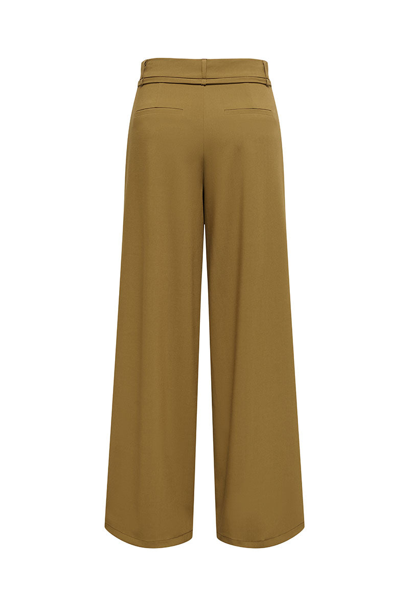 Back image of Lavina hw belt wide pant in brown, by brand Only