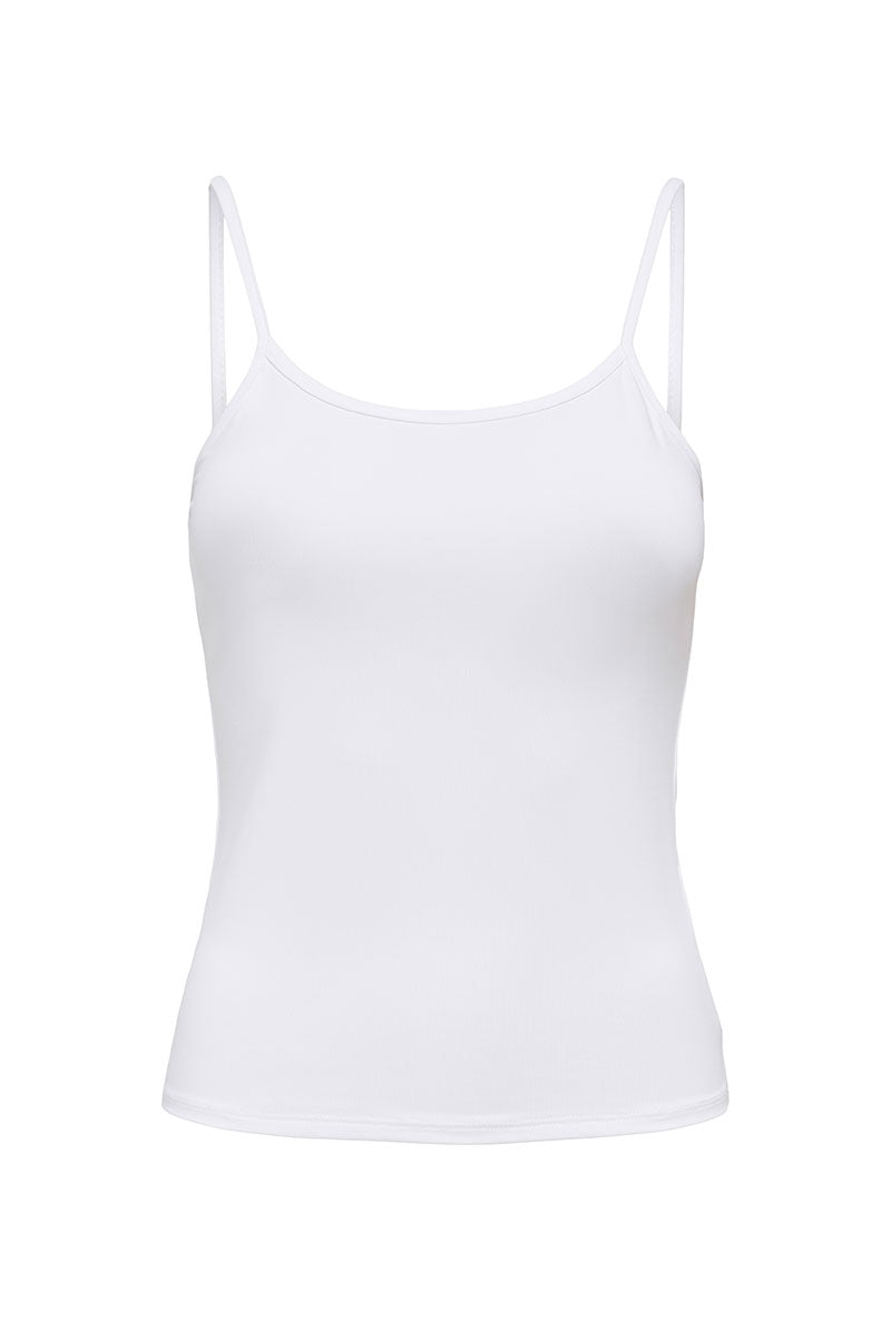 Front image of Lea sl new singlet in white, by brand Only
