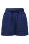 Front image of the Leoni seersucker pull up shorts in navy, by brand Only