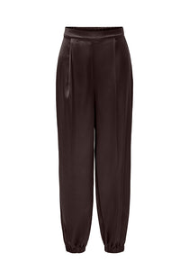 Front image of the Lindona balloon fit pants in chocolate, by brand Only