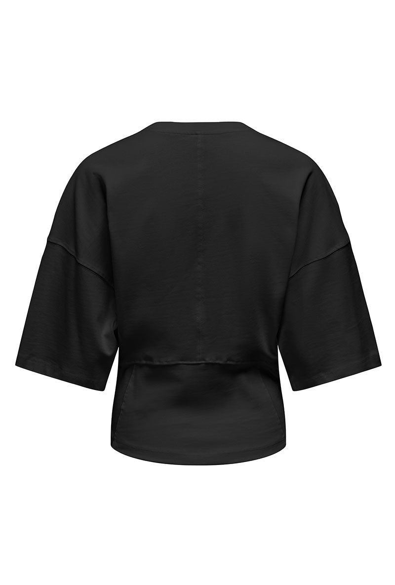 Back image of Lumi ss top in black, by brand Only