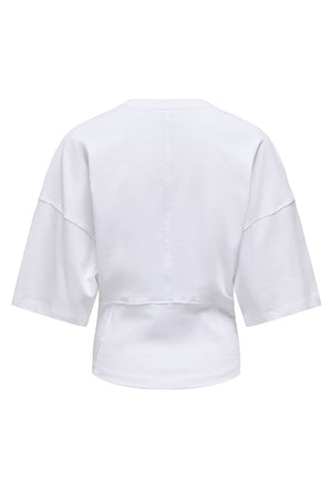 Back image of the Lumi ss top in white, by brand Only
