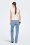 Back image of a model wearing the Marie s/l ruching top in off white, by brand Only