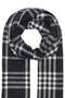 Detail image of the Mathilde check fringe scarf in black, by brand Only