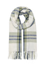 Image of MATHILDE CHECK FRINGE SCARF in green, by brand ONLY