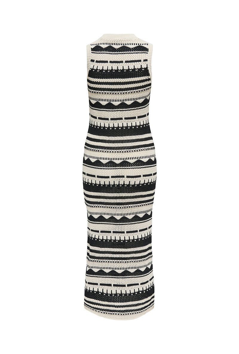 Back image of Only merida life maxi knit dress in ecru, by brand Only