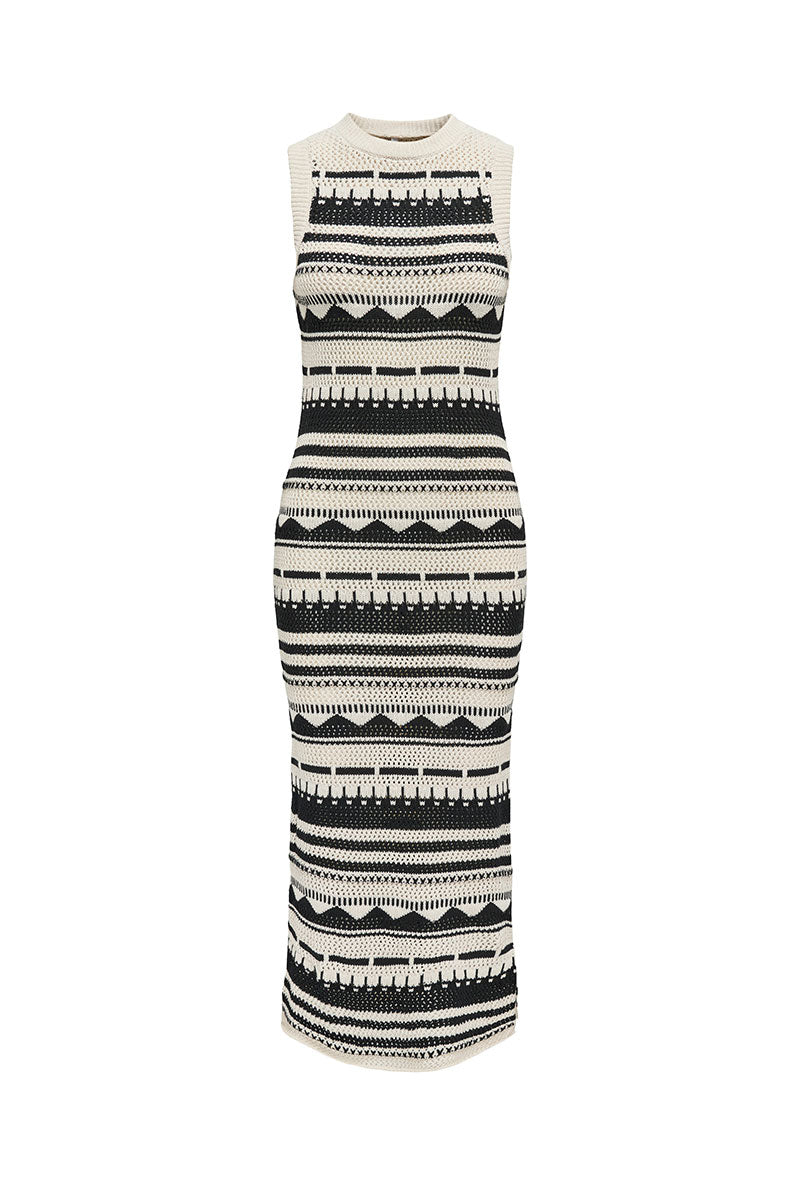 Front image of Only merida life maxi knit dress in ecru, by brand Only