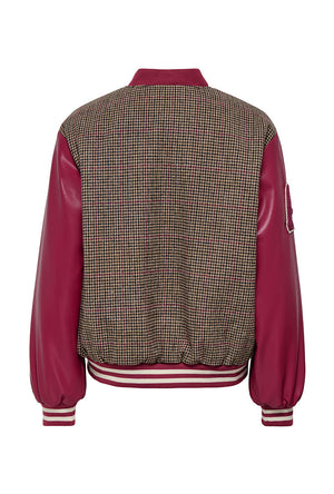 Back image of the Moreno bomber jacket in burgundy, by brand Only