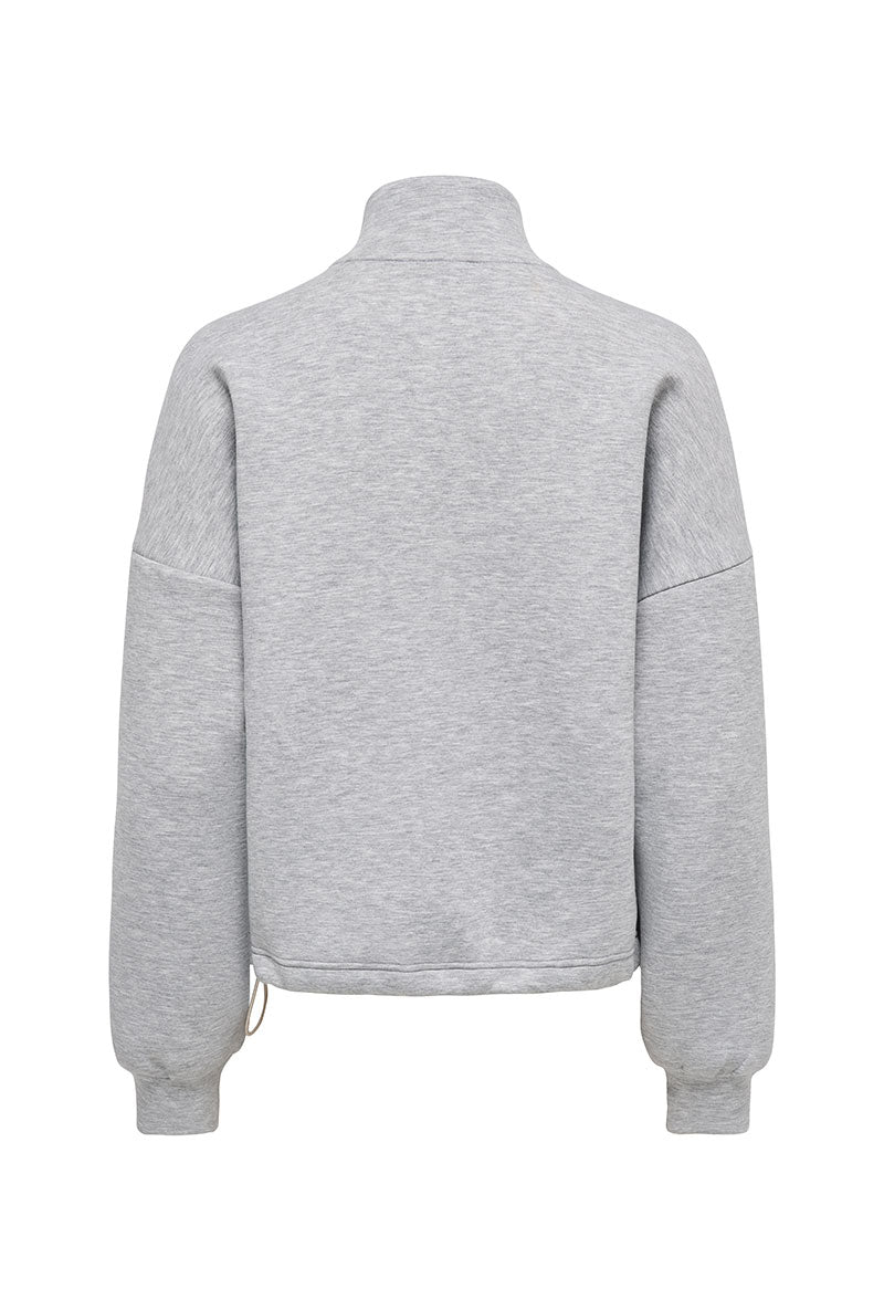 Back image of Nadja ls zip sweat in grey, by brand Only