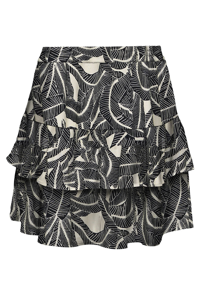Back image of Nova life short ruffle skirt in beige, by brand Only