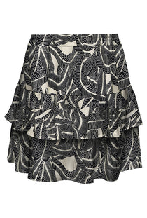 Back image of the Nova life short ruffle skirt in beige, by brand Only
