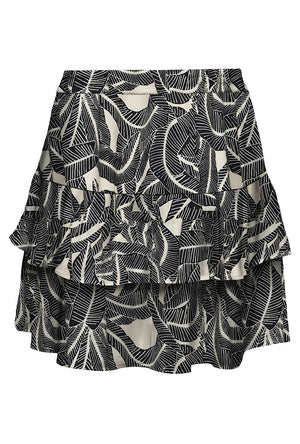Back image of the Nova life short ruffle skirt in beige, by brand Only