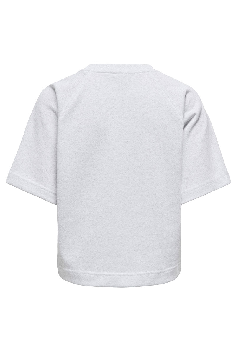 Back image of Ofelia ss raglan sweatshirt in light grey, by brand Only
