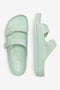 Front and sole image of the Cristy sandal in light green, by brand Only