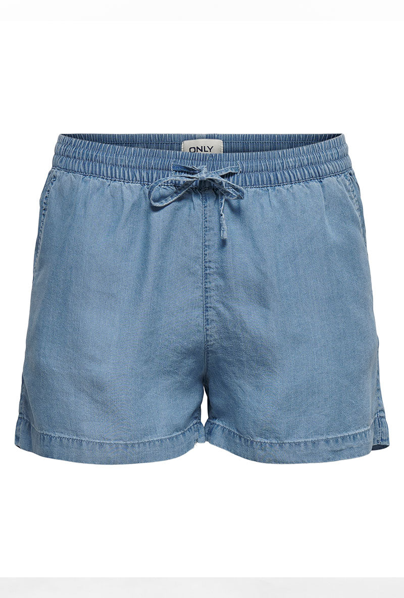 Front image of Pema life lycell denim shorts in denim, by brand Only