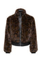 Front image of the Rikke faux fur jacket in black, by brand Only